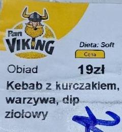 Zdjęcia - Kebab z kurczakiem warzywa dip ziołowy Pan Viking