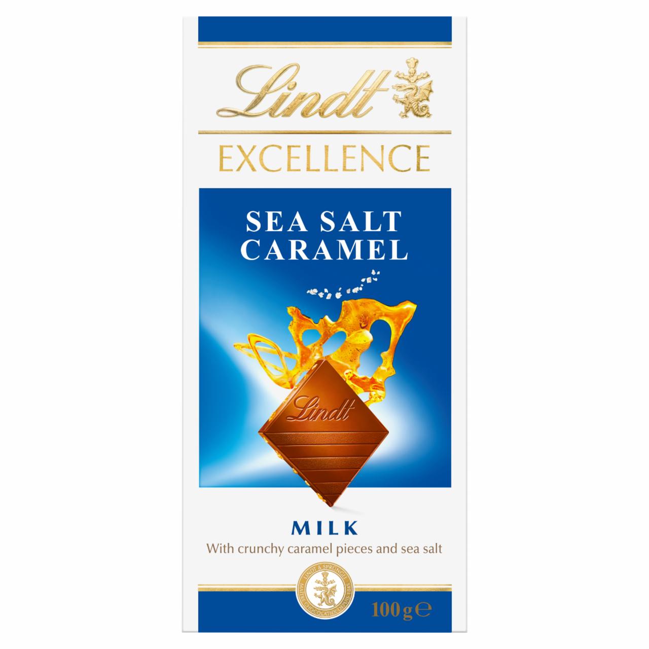 Zdjęcia - Lindt Excellence Czekolada mleczna z kawałkami karmelu i solą morską 100 g