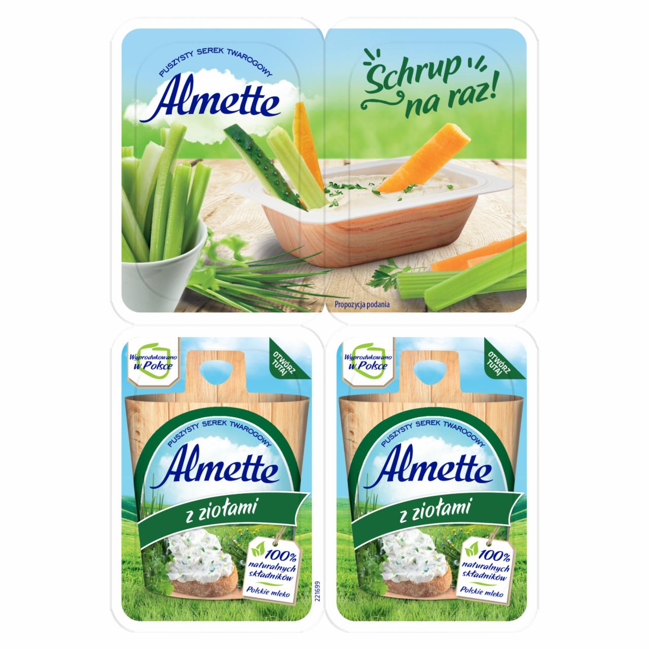 Zdjęcia - Almette Puszysty serek twarogowy z ziołami 120 g (4 x 30 g)