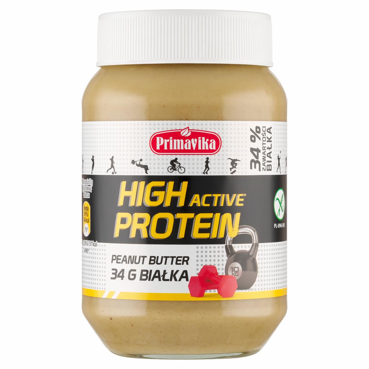 Zdjęcia - Primavika High Active Protein Pasta orzechowa z prażonych orzeszków arachidowych 470 g