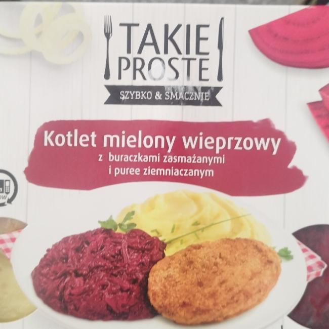 Zdjęcia - Kotlet mielony wieprzowy z buraczkami zasmażanymi i puree ziemniaczanym Takie Proste