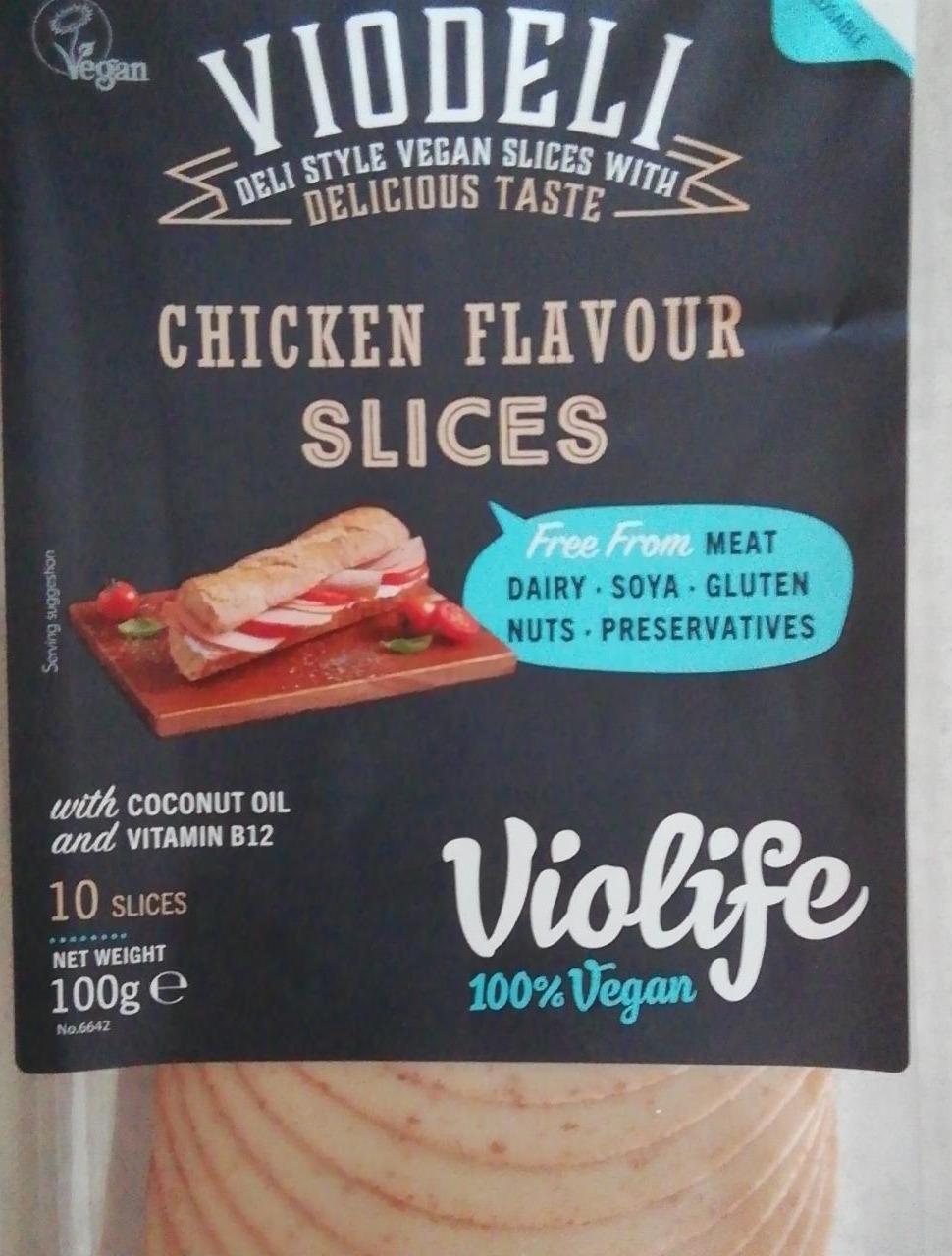 Zdjęcia - Violife Viodeli Produkt na bazie oleju kokosowego plastry o smaku kurczaka 100 g (10 sztuk)