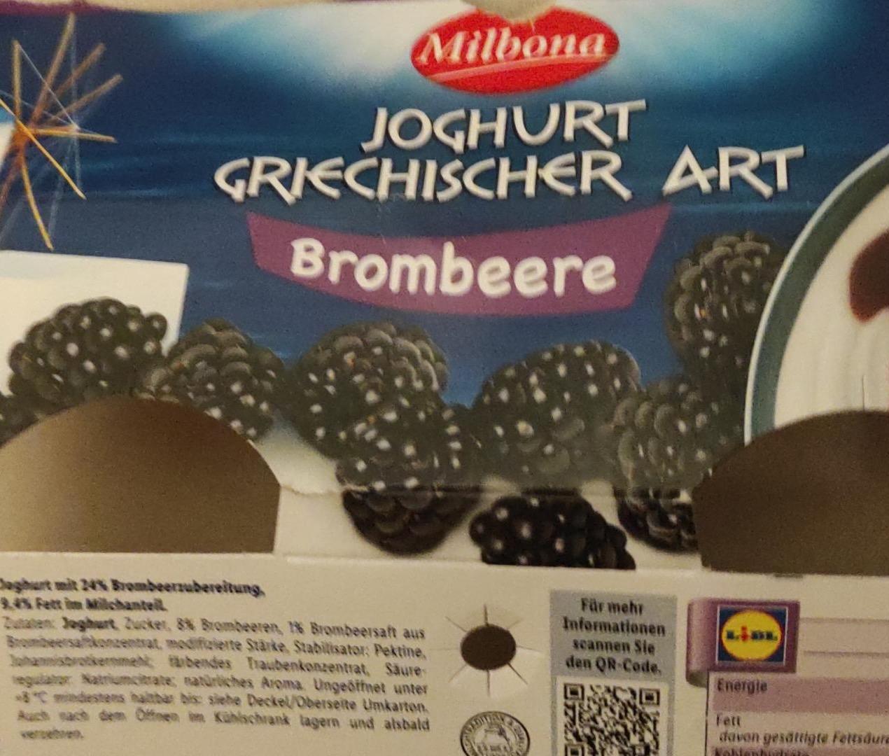 Zdjęcia - Joghurt griechischer art brombeere Milbona