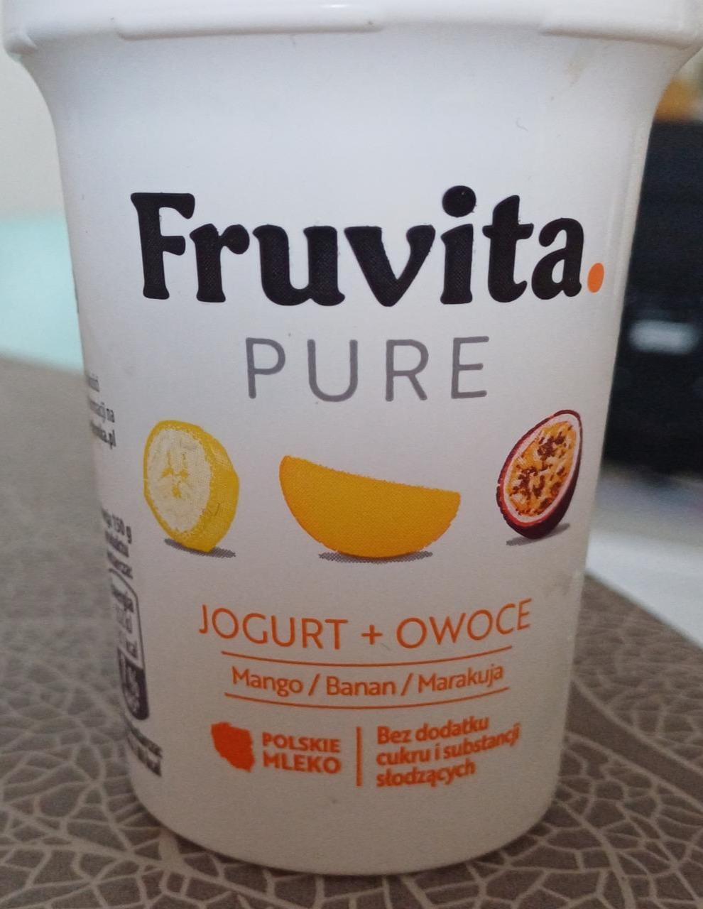 Zdjęcia - Pure jogurt owoce mango banan marakuja Fruvita