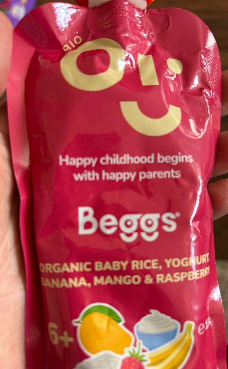 Zdjęcia - Organic baby rice, yoghurt, banana, mango & raspberry Beggs