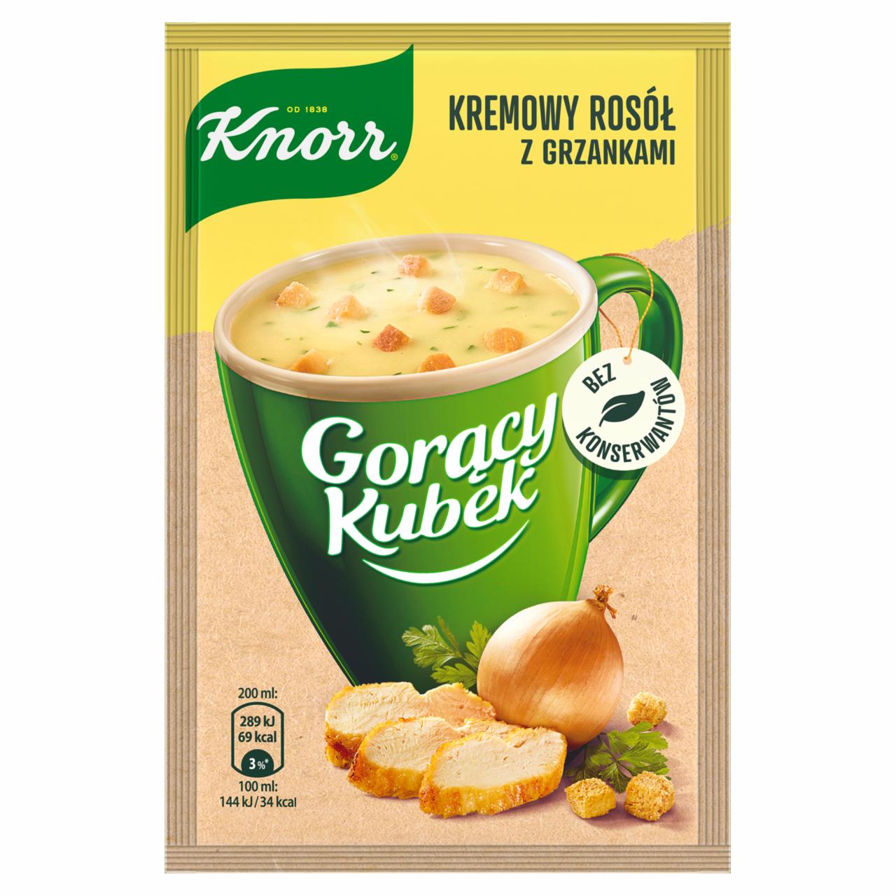 Zdjęcia - Knorr Gorący Kubek Kremowy rosół z grzankami 16 g