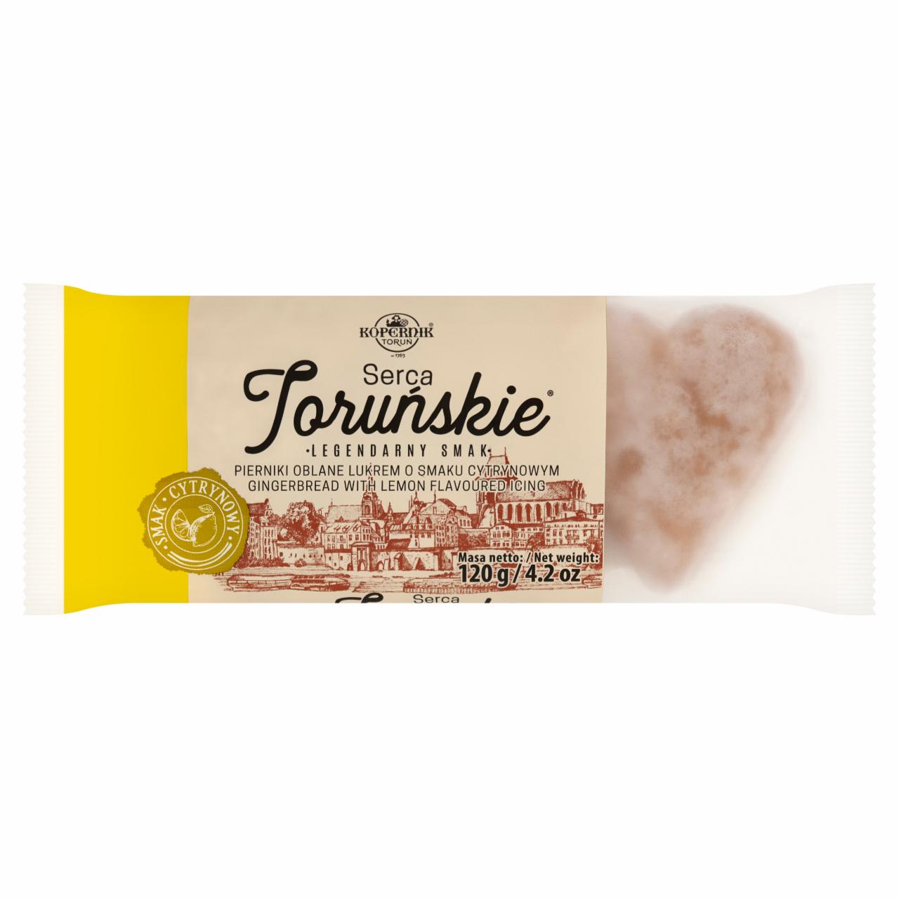 Zdjęcia - Kopernik Serca toruńskie Pierniki oblane lukrem smak cytrynowy 120 g