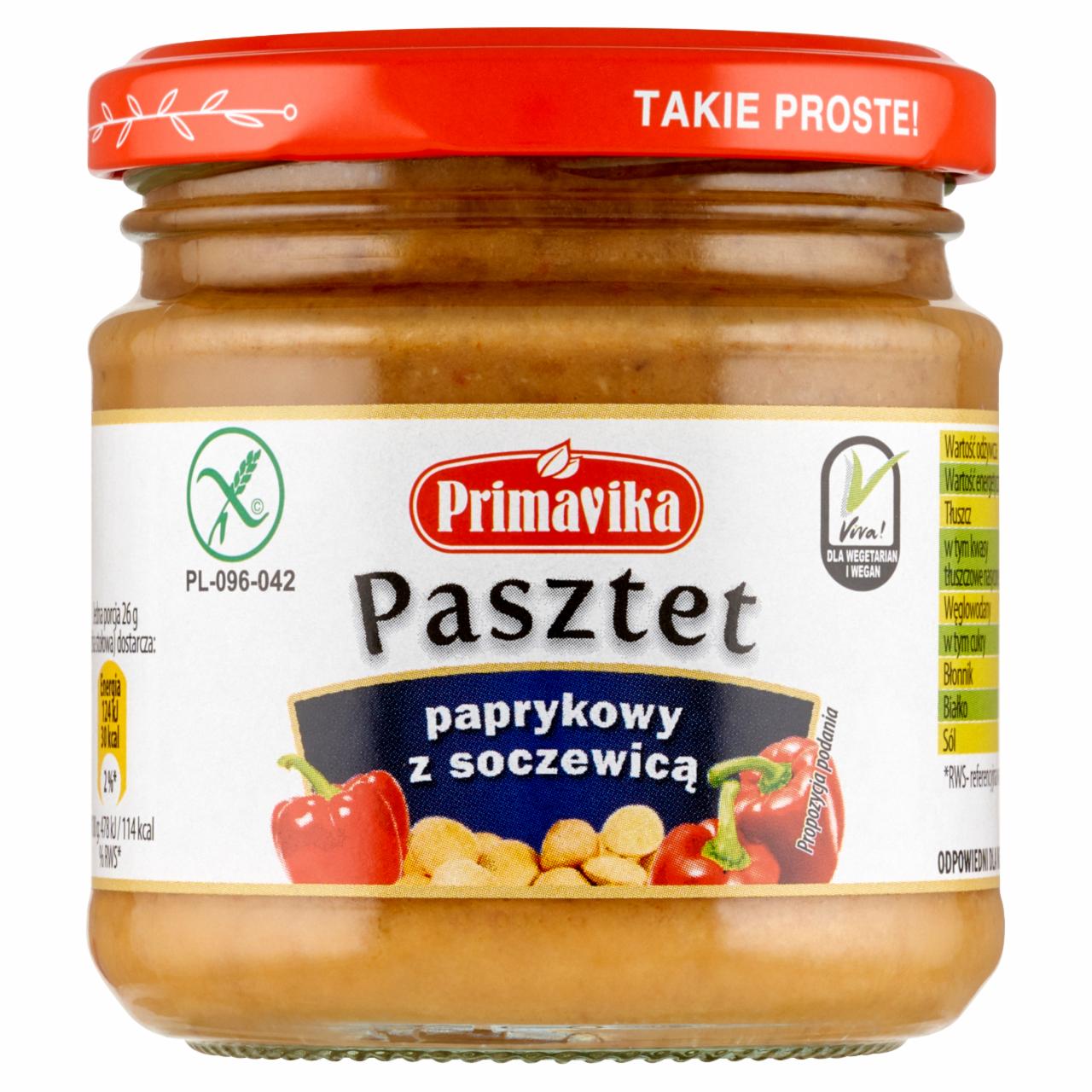 Zdjęcia - Primavika Pasztet paprykowy z soczewicą 160 g