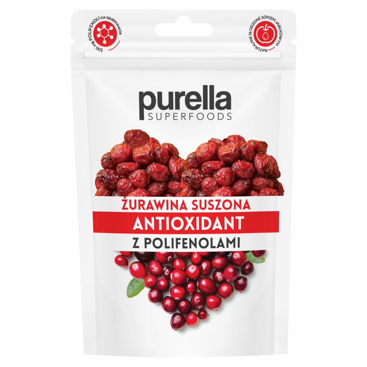 Zdjęcia - Purella Superfoods Żurawina suszona antioxidant z polifenolami 70 g