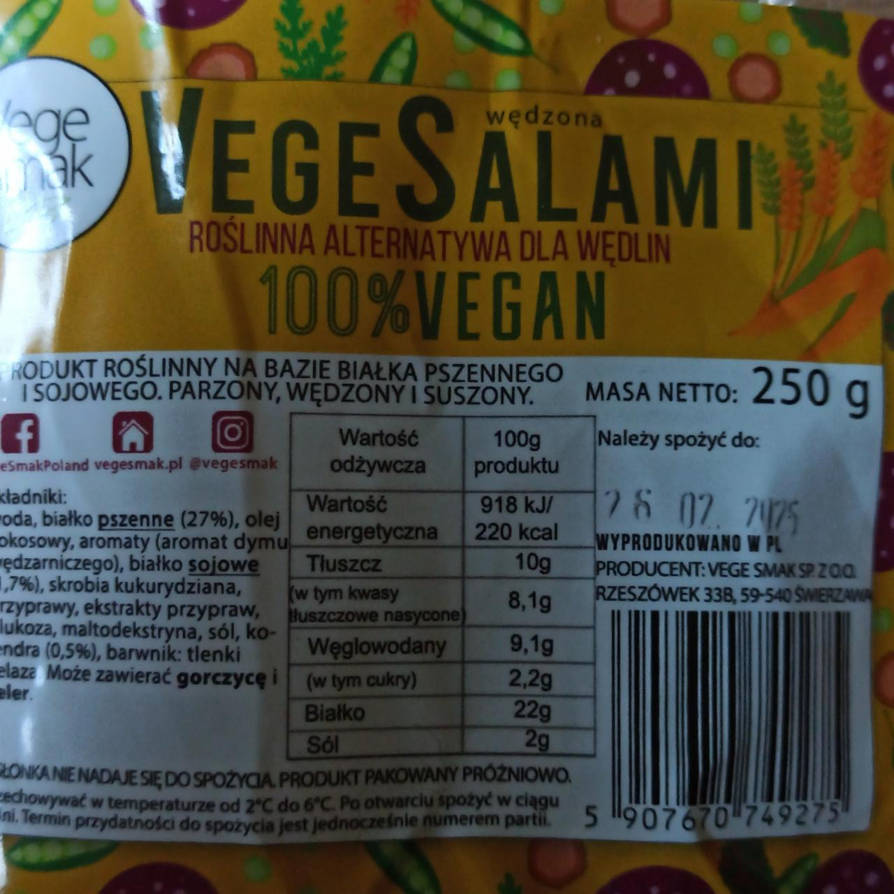 Zdjęcia - Wędzona vege salami Vege Smak
