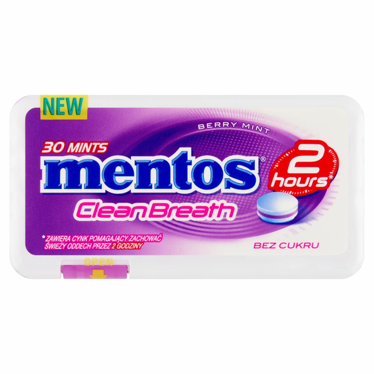Zdjęcia - Mentos CleanBreath Berry Mint Odświeżające pastylki bez cukru 21 g (30 sztuk)