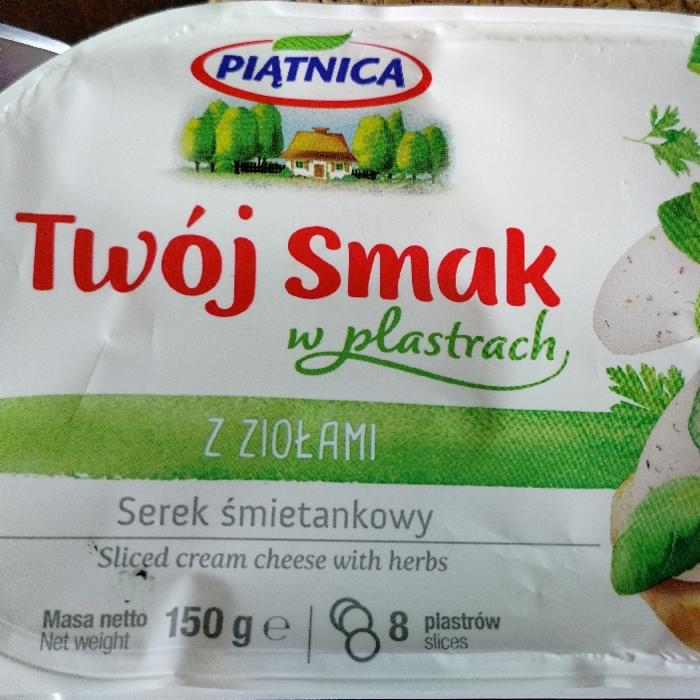 Zdjęcia - Piątnica Twój Smak Serek śmietankowy w plastrach z ziołami 150 g